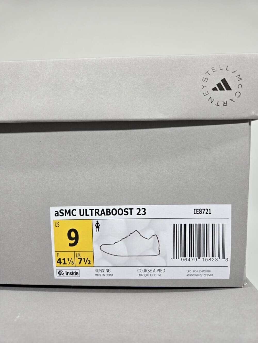adidas Women's Ultra Boost 23 by Stella Mccartney Clear Onix White Shoes Size 9 - Picture 8 of 8